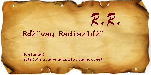 Révay Radiszló névjegykártya